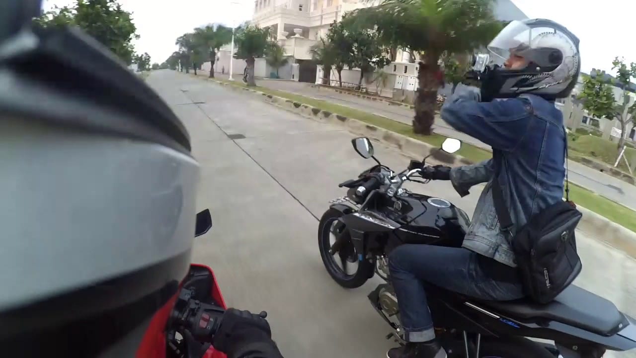 riding santai r15 v2 – pantai jakarta tempat nongkrong sore (r15 ini baru dimodif knalpot sakura)