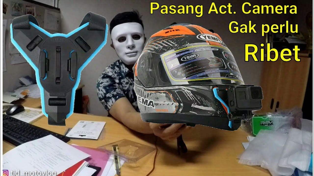 UNBOXING HELMET STRAP MOUNT – Cara Pasang Action Cam di Helm Gampang dan Simple GAK PERLU RIBET